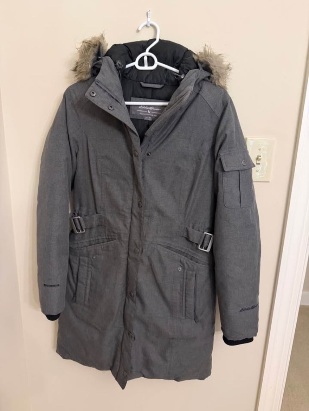 Like new Eddie Bauer Women's Superior Down Stadium Parka - heathered charcoal gr
